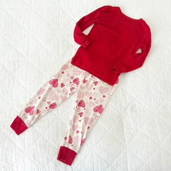 MAX STUDIO KIDS Toddler Girl Pajama Set Red Hearts Mama’s Best Girl 2T - Picture 5 of 5